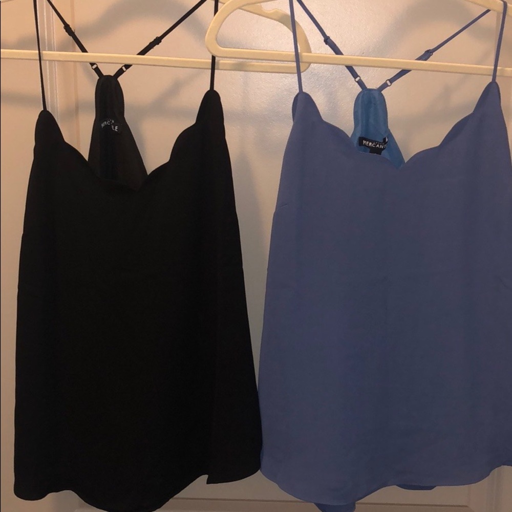 Blue scallop jcrew tank top